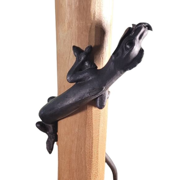 Rustic Cast Iron Komodo Dragon Statue — Lodgecore Cabin Decor Statement Piece - Picture 2 of 11